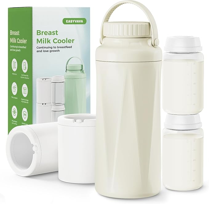 22oz Portable Breast Milk Cooler Bottle-Milk Cooler for Outdoor Travel, Keeps Fresh Cooling for 24+ Hours,Breastfeeding Essentials with 2pcs Bottle for Breastmilk Storage