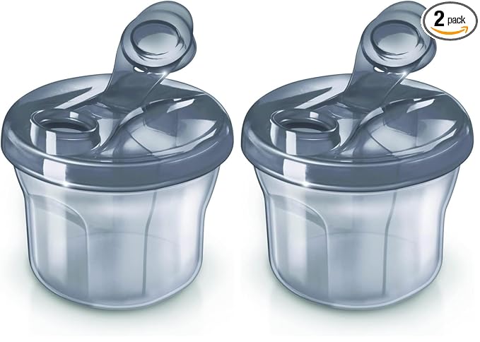 Philips AVENT Powder Formula Dispenser and Snack Cup for Unisex Baby,Grey,SCF135/18,(Pack of 2)