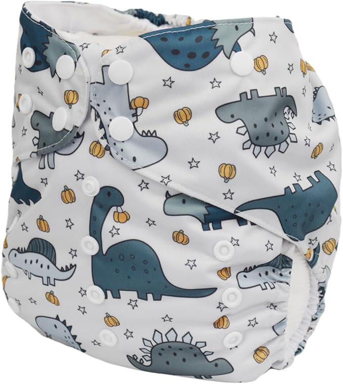2 to 7 Years Old Cloth Diaper Nappy Pocket Reusable Washable Junior Big Baby Kids Toddler (Dinosaurs Pumpkins)