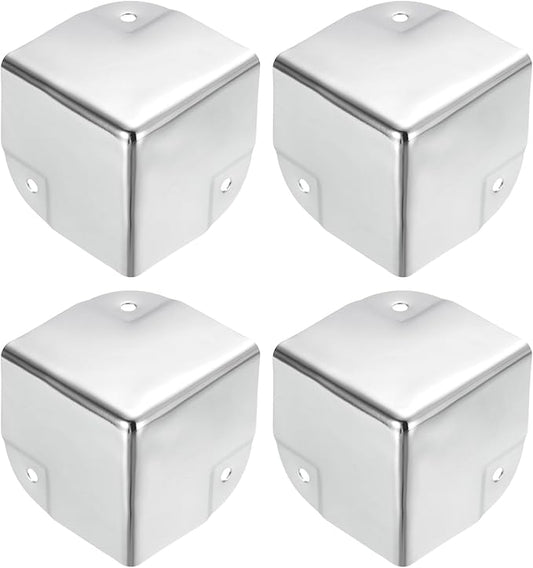 uxcell Metal Box Corner Protectors Box Edge Guard Protector 50 x 50 x 50mm Silver Tone 16pcs for Table Corners and Desk Corners