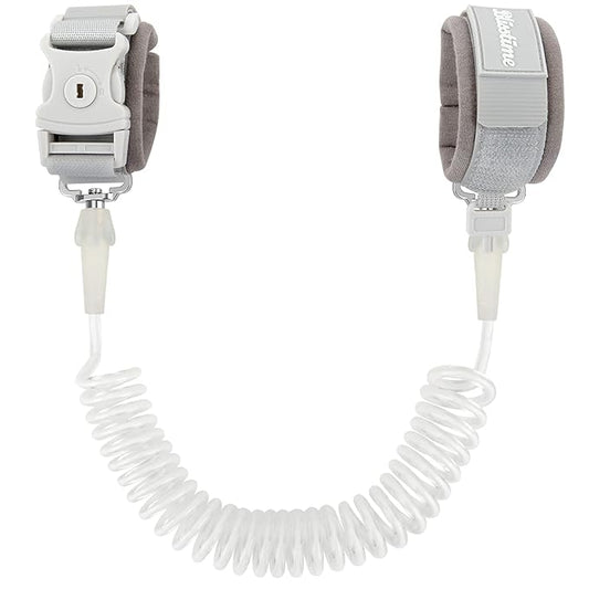Blisstime Toddler Leash, Kid Leash Anti Lost Wrist Link with Key Lock Upgraded Baby Leash with Safety Wristband Rope for Babies Toddlers Child Kids (8.2ft/2.5m, Light Gray)