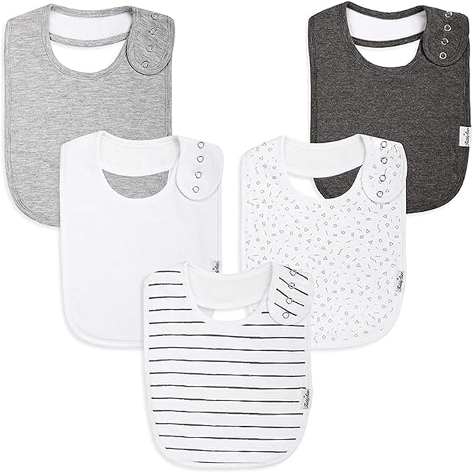 KiddyStar Drool Bibs for Babies – Organic, Unisex, Soft Absorbent Teething Bibs with Adjustable Snaps