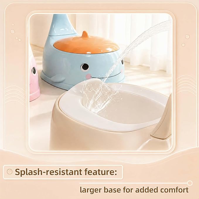 potty training toilet Potty Seat Baby Training Chair Boys Girls Toddler Whale Comfortable children 1-6 years old Baby toilet Animal seat with lid back potty trainer (Apricot color)