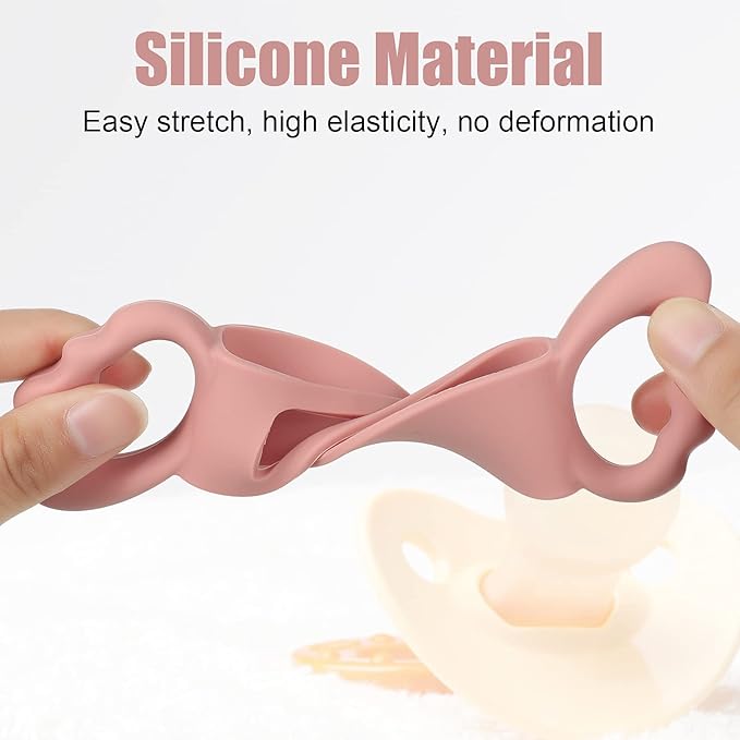 3 Pack Baby Bottle Handles Silicone Wide Neck Feeding Handle Easy Grip Lightweight Bottle Handle Small Hand Gripping for Self Feeding(Pink, Green, Blue)