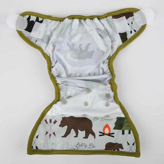 Baby Cloth Diaper Cover Nappy Hook and Loop Double Gusset for Boys (Be Brave)