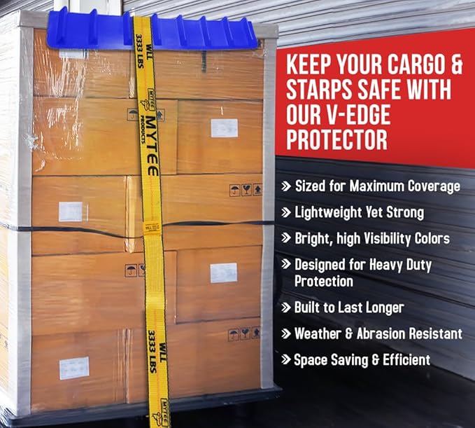 Mytee Products (4 Pack) Blue Corner Protector V Shaped/V Edge Guard - 8" x 8" x 48" Inches