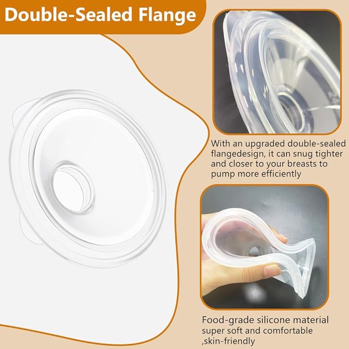 2 Pack CaraCups Wearable Milk Collection for Spectra S1 S2 9 Plus and SG, Wearable Breast Pump Collection Cup Compatible with Spectra/Medela/Lansinoh, 24mm Flange Milk Collector Cup Tubing Parts