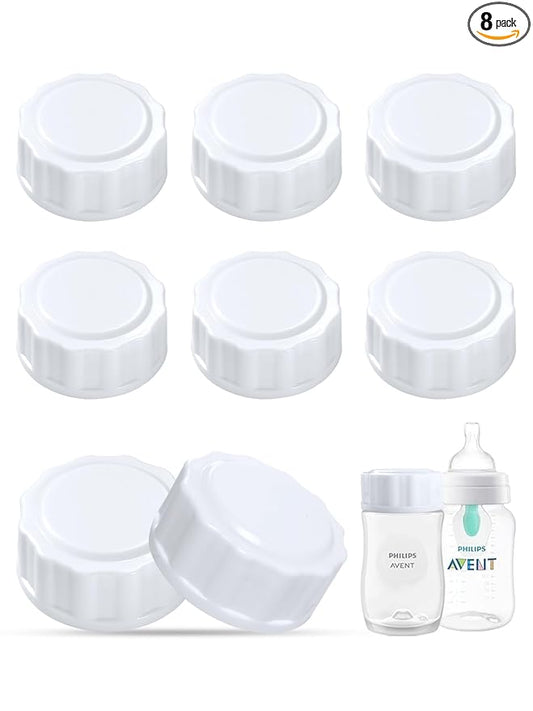 Travel and Storage Bottle Caps Compatible with Avent Baby Bottles, Bottle Lids Replacement, 8 Count