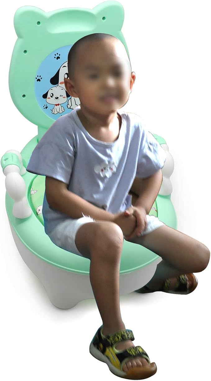 XKMT- Baby Kids Portable Green Bear Portable Potty Training Toilet Seat With Pad Toddler Lovely Toilet Comfortable Soft Seat Stool Chair [P/N: ET-BABY003-GREEN]