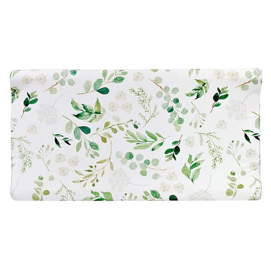 Diaper Changing Pad Cover, Green Leaf Changing Table Cover, Green Leaf Changing Pad Covers, Jersey Knit Changing Table Sheets, Gender Neutral Crib Bedding Covers for Baby Boy Girl