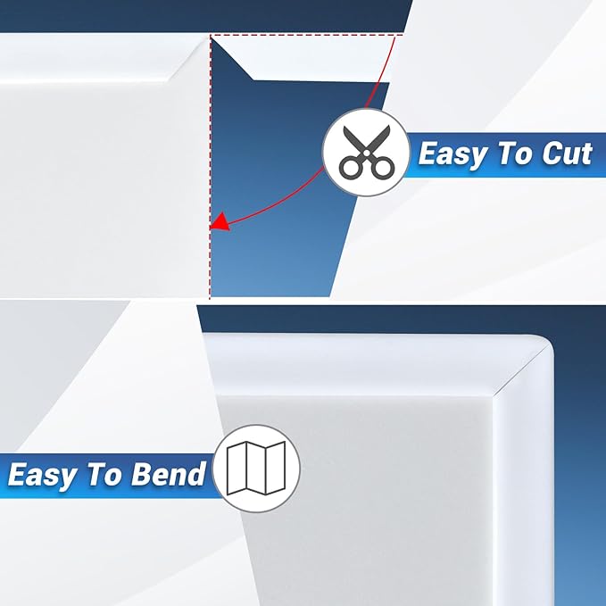 Protalwell Rubber L Edge Trim, Self-Adhesive, White, 10Ft