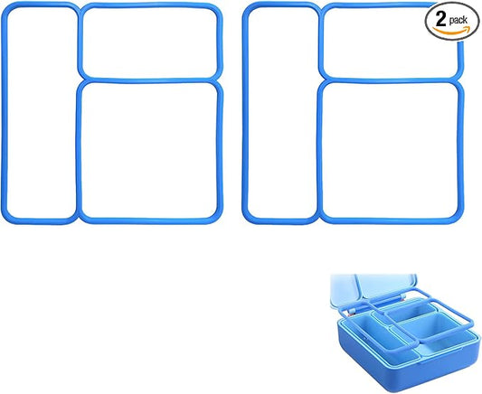 Leakproof Replacement Seal Gasket for OmieBox - 2 Pack, Lid Accessories for Omie Lunch Bento Box, Food Safe Silicone Rubber Seal Ring, Easy to Install