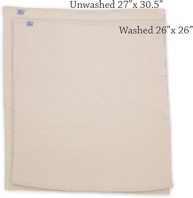 OsoCozy Unbleached Birdseye Flat Cloth Diapers (1 Dozen) - 27.5 x 30.5 Inches, One-Layer Flat Cloth Baby Nappies Made of Soft, Durable 100% Birdseye Weave Cotton