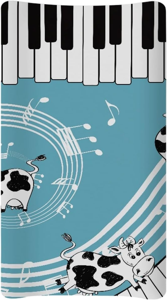 Changing Pad Cover - Music Milk Cow Soft and Stretchy Diaper Change Table Pad Covers