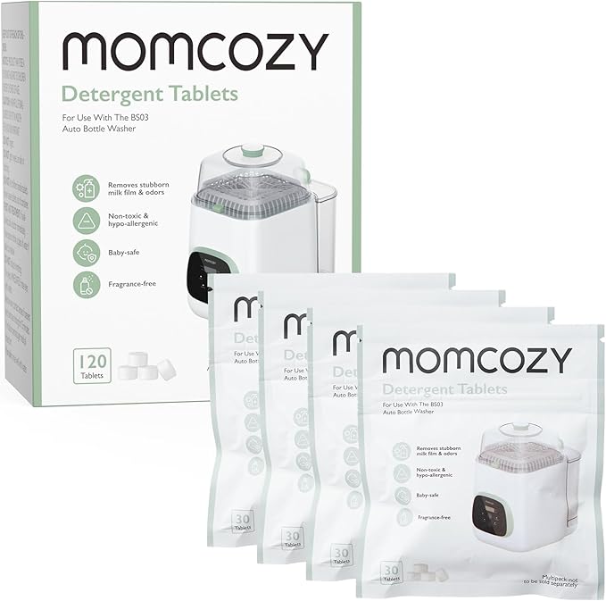 Momcozy Official Washing Block for Momcozy KleanPal Pro Baby Bottle Washer, 120 Detergent Tablets