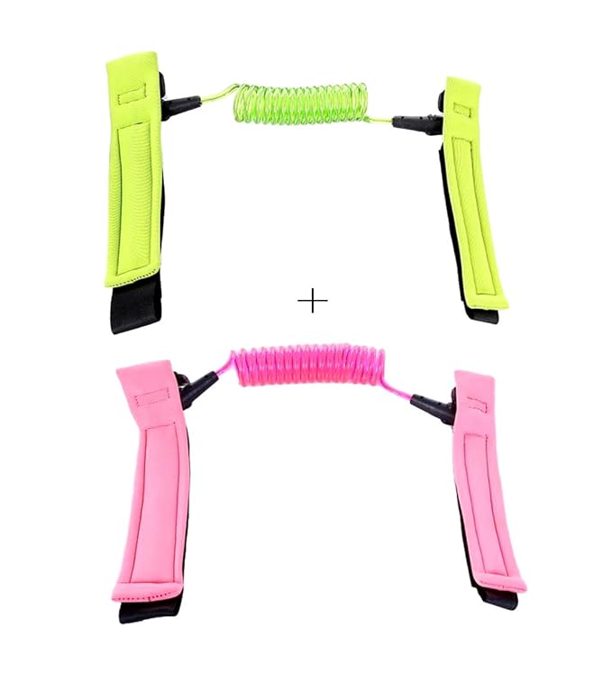 Xiaoyu 2 Colors Baby Anti-Lost Belt, 360 Degree Rotation, Child Walking Safety Toddler Harness, Green & Pink, 1.5MM