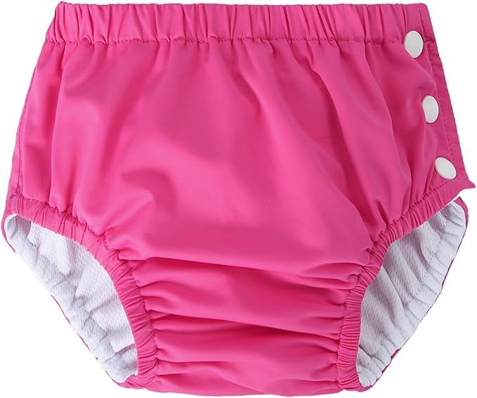 Baby Newborn Reusable Swim Diapers Washable Toddler Unisex Swim Diaper Infant Swimming Diapers Hot Pink, 6-18 Months