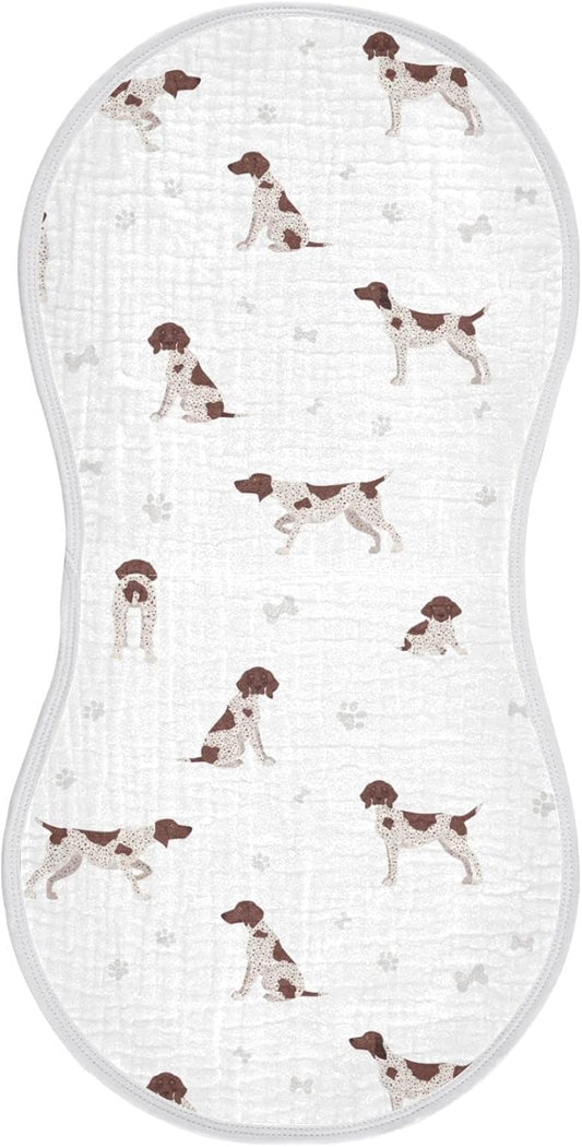 German Shorthaired Pointer Muslin Burp Cloths for Baby 1 Pack 100% Cotton Baby Washcloths Bibs for Boy Girl