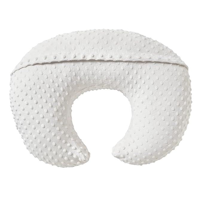 Nursing Pillow Cover Breastfeeding Pillow Cases Plush Dot Slipcover (White)