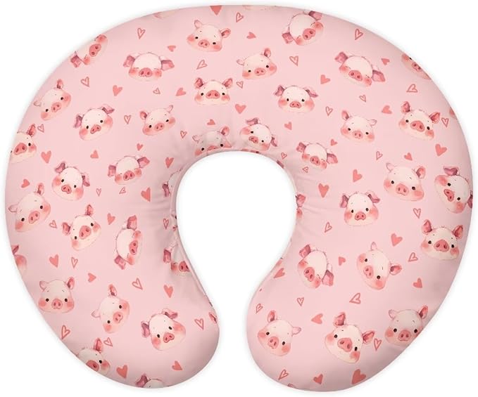Pink Pig Nursing Pillow Cover for Feeding Pillow Hidden Zipper Nursing Pillow Case