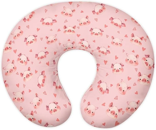 Pink Pig Nursing Pillow Cover for Feeding Pillow Hidden Zipper Nursing Pillow Case