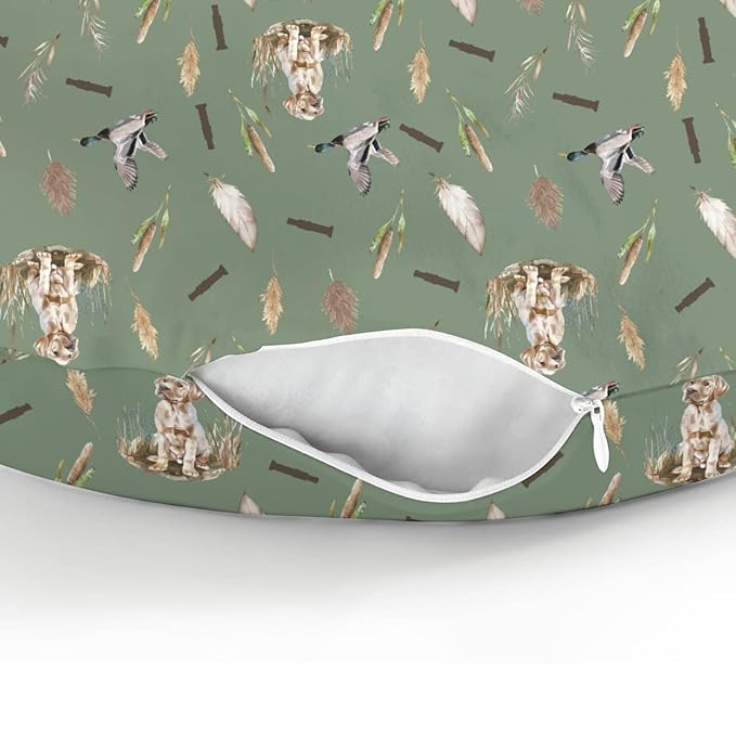 Duck Hunting Hunter Baby Nursing Pillow Covers for Boy Girl Flying Mallard Ducks Dog Reef Feathers Nursery Pillowcase for Breastfeeding Pillows Soft Stretchy Wild Bird Slipcovers for Newborn Infant