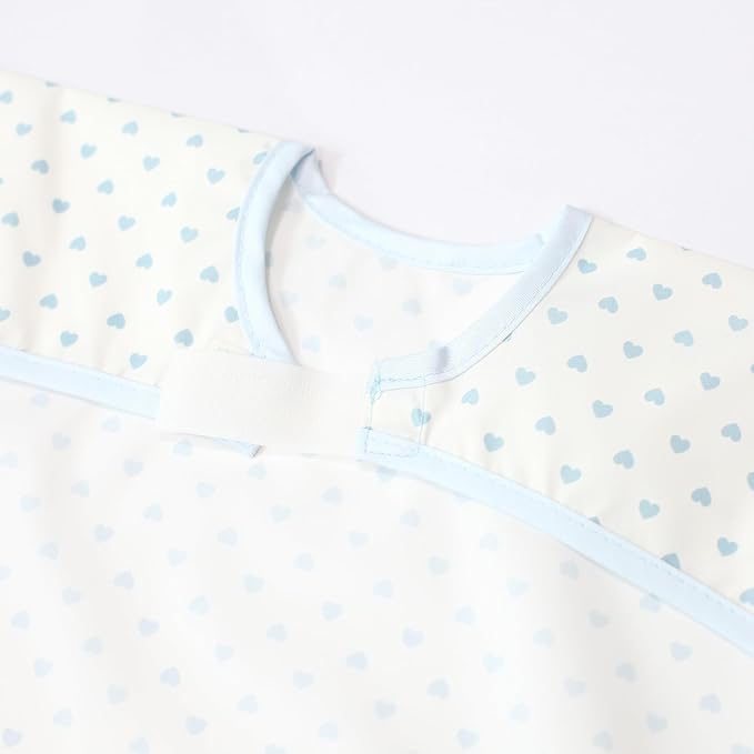 Plie Short Sleeve Waterproof Bib for Toddlers – Easy Clean Feeding Apron for Mealtime, Daycare, Self-Feeding, Lightweight