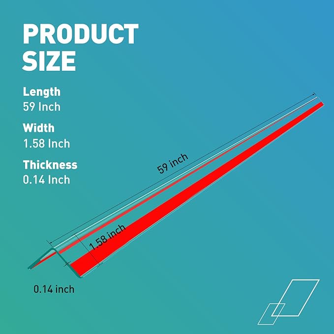 Wall Corner Protector,4PCS 59''(L) x1.58'' (W) Self Adhesive Corner Guard for Wall, Heavy Duty Clear Corner Protector Guard for Cabinet Doors, Edge Protector