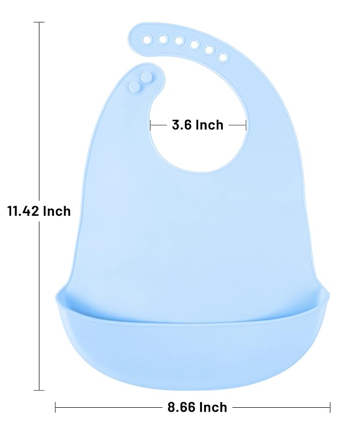 DF DUALFERV 4 Pcs Silicone Baby Bibs for Girls and Boys, Waterproof and Adjustable Toddler Bib