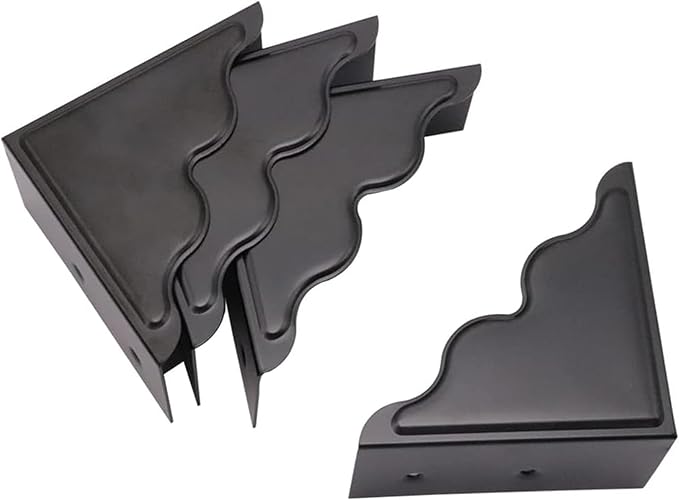 Metal Corner Protector - Set of 4 Black Box Corner Protectors for Edge Safety Guarding Cabinet, Furniture, Desk, and Case. Thickened Hardware for Enhanced Protection