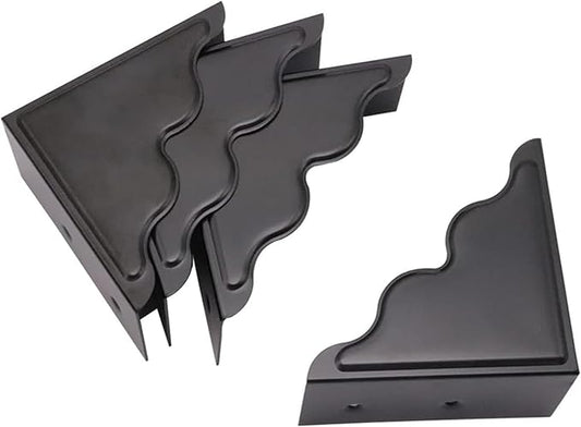 Metal Corner Protector - Set of 4 Black Box Corner Protectors for Edge Safety Guarding Cabinet, Furniture, Desk, and Case. Thickened Hardware for Enhanced Protection