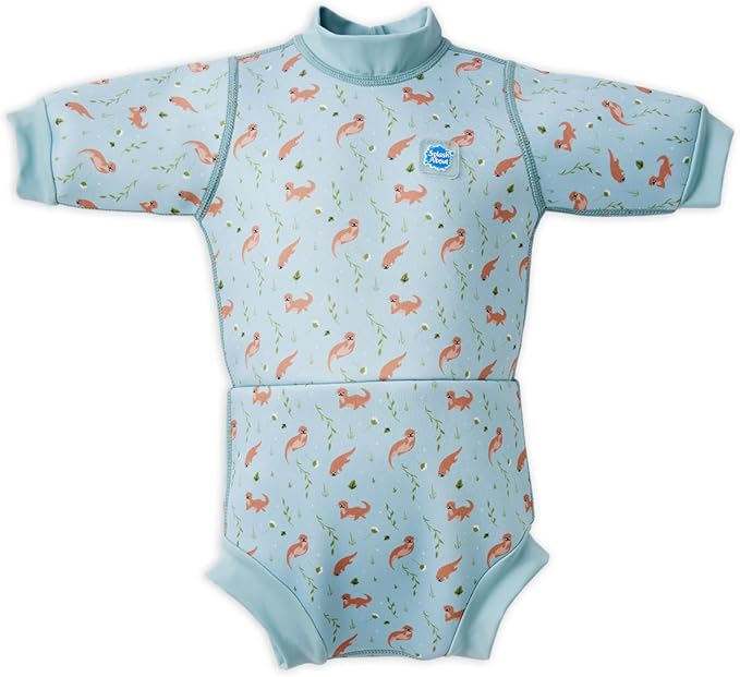 Splash About Happy Nappy Wetsuit, Swimsuit for Babies & Toddlers with Built-in Swim Diaper (Playful Otters, 12-24 Months)