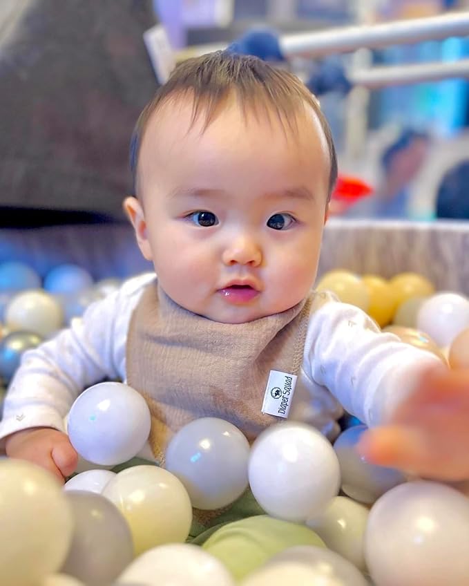 DiaperSquad's 100% Organic Cotton Baby Drool Bibs, Super Absorbent & Adjustable Baby Bibs for Drooling and Teething