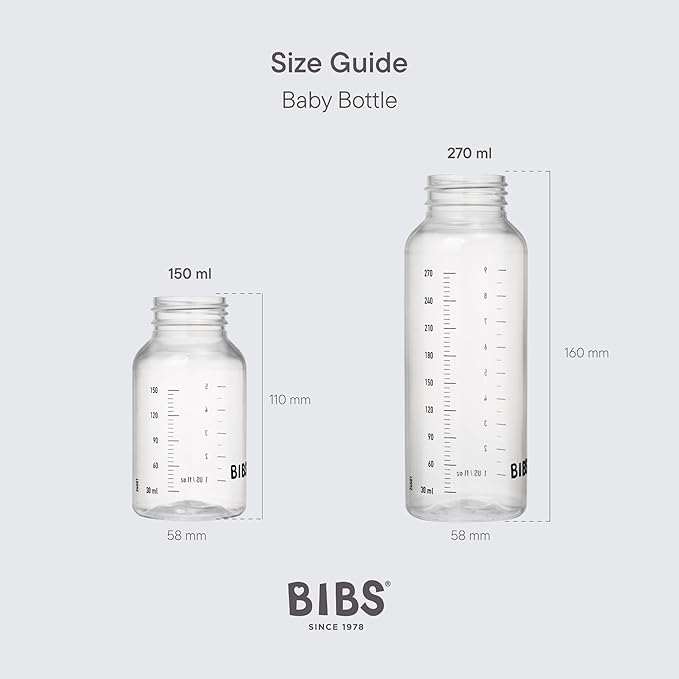 Bibs Baby Bottle 9 oz / 270 ml - BPA-Free, Dishwasher Safe - Compatible Bottle Sets (Sold Separately)