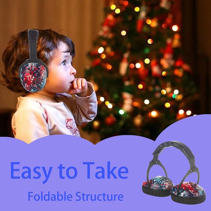 Kids Hearing Protection,25dB NRR Noise Reduction,Sound Proof for Kids,Toddler,Safety Earmuffs for Concert,Airplane,Autism,Monster Jam,Travel,School- Black RedPigment