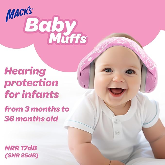 Mack's Baby Muffs | Baby Ear Muffs Noise Protection | High NRR | Noise Cancelling Headphones for Babies & Toddlers