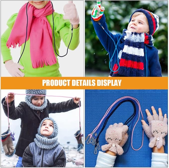 BESPORTBLE 3pcs Glove Leash Mitten Clips Mitten Lanyard with Clips for Glove Holder Gloves Strap for Toddlers and