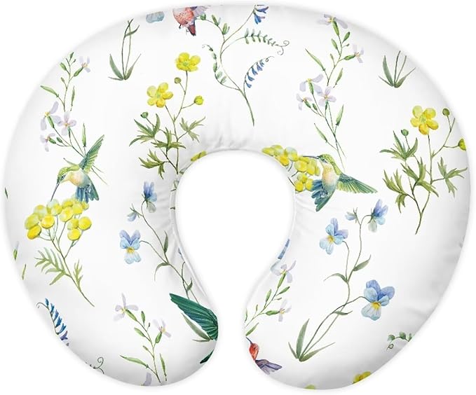 Nursing Pillow Cover Breastfeeding Pillow Slipcover, Birdie,Nursing Pillow Case for Newborn Boys Girls, Soft Fabric Fits Snug On Infant, Washable & Breathable