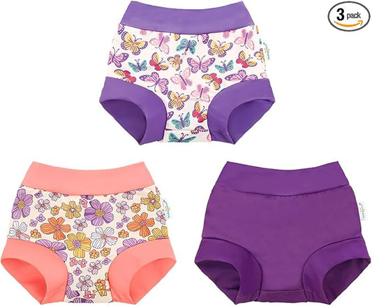 babygoal Butterfly Reusable Swim Diaper - Waterproof Cloth Swimmers Pants for 6 Months to 12 Months Babies Infants Beach & Pool