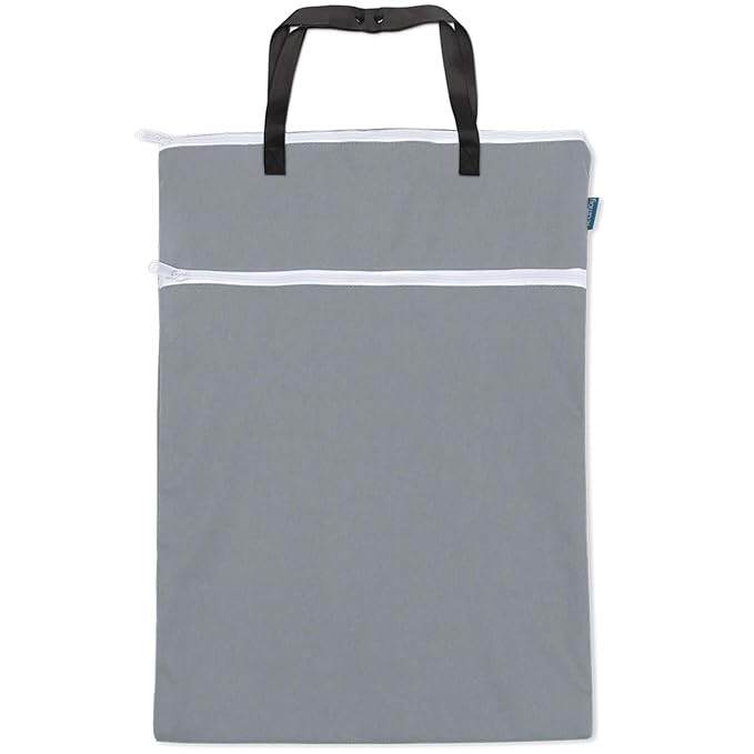 Teamoy Wet Dry Bag, Travel Tote Organizer (24.7 x 18 inches) with Two Compartments for Cloth Diaper, Laundry, Swimsuits and More, Easy to Hang Everywhere