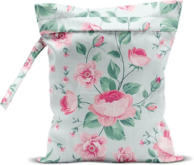 Wet Dry Bags for Diaper Waterproof Swimsuit Washable Reusable Bag for Beach Diapers Dirty Yoga Gym Clothes Plant Gifts for Men Baby Friend Women 12.5x10.2 Inches