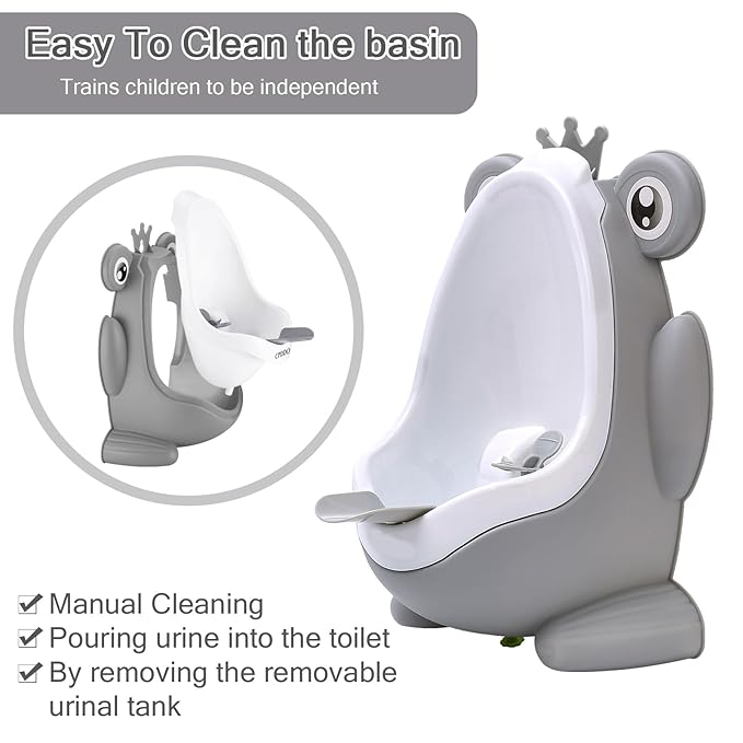 AOMOMO Urinal Potty Training for Boys with Frog Funny Aiming Target (Grey)