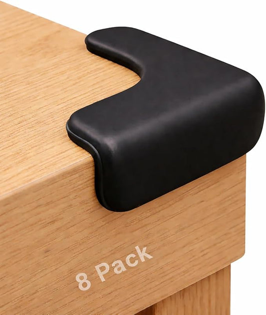 Corner Protector for Baby, 8 Pack EVA Foam Baby Proofing Corner Guards, Soft L-Shaped Furniture Edge Protectors for Tables and Sharp Corners, Tear-Resistant Updated Design, Black