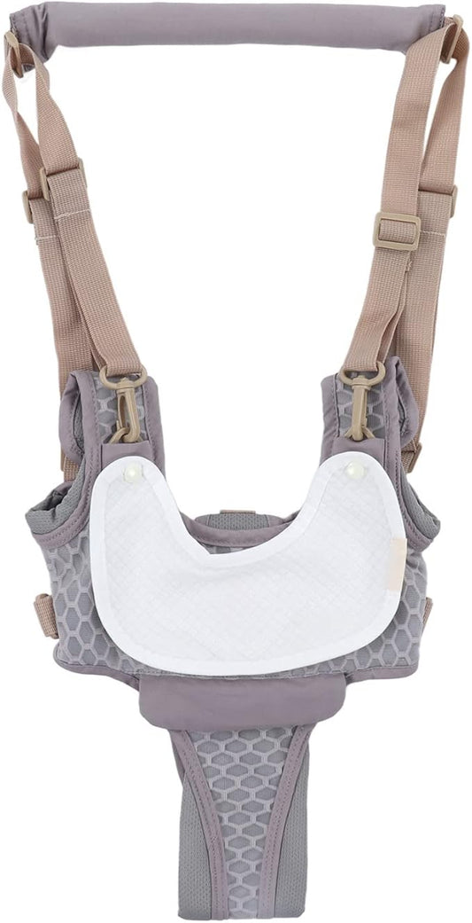 Baby Walking Harnesses, Lightweight Adjustable Detachable Crotch Pad Handheld Toddler Walk Assistant Belt Adjustable Standing Up and Walking Learning Helper for 8‑24M(Monsoon Grey-Profile Mesh)