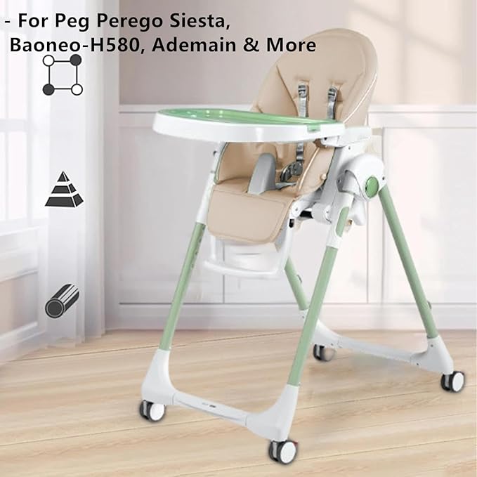 Baby High Chair Cover Replacement | PU Leather Dining Chair Cover with Soft Cushion Seat, Easy to Install High Chair Covers for Baby and Toddler, High Chair Cover Replacement (Beige)