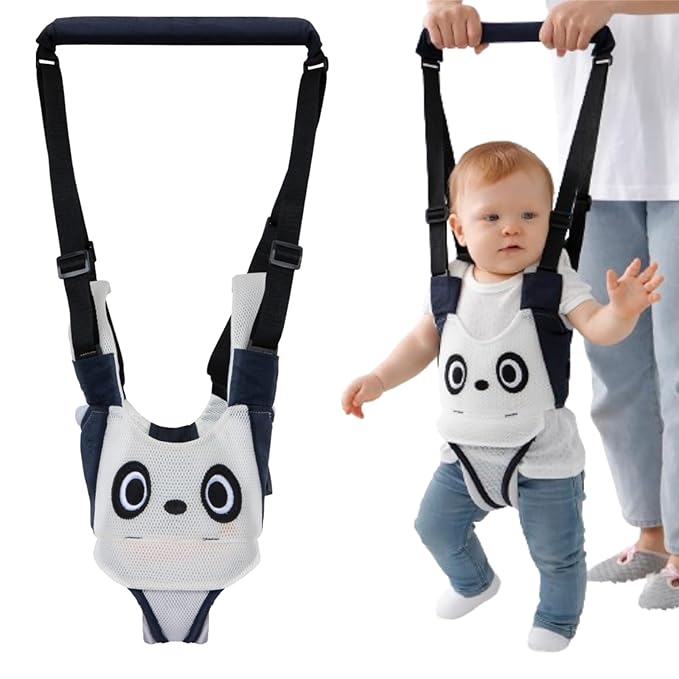 Baby Walking Harness, Handheld Kids Walker Helper, New Upgrade Breathable and Adjustable Toddler Infant Walker Harness Assistant Belt with Instructions for 7-24 Month (Dark Blue)