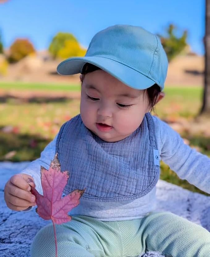 DiaperSquad's 100% Organic Cotton Baby Drool Bibs, Super Absorbent & Adjustable Baby Bibs for Drooling and Teething