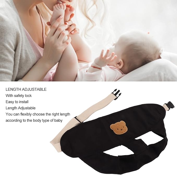 Baby Portable High Chair Harness Seat for Toddler Feeding Safety Cloth Harness with Straps Belt 54cm (Black) dining safety belt portable belt strap