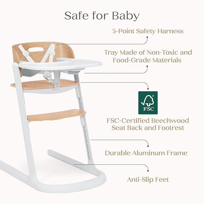 Delta Children Versa Adjustable 3-in-1 High Chair for Babies & Toddlers - 3 Growing Stages from Infant to Adult Seating - Greenguard Gold Certified, White