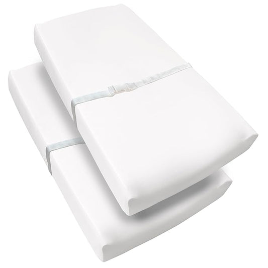 BreathableBaby Waterproof Cover, for 32" x 16"/81 x 41 cm Changing Pad, White (2-Pack)